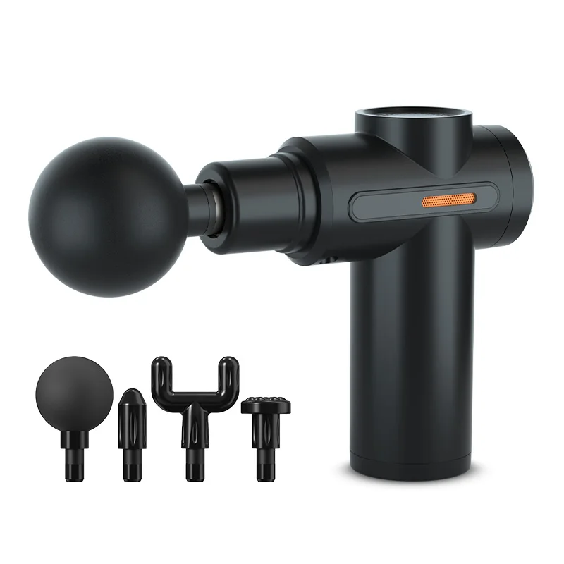 New portable 4 head handheld fitness exercise muscle relaxation low sound vibrating body mini massage gun