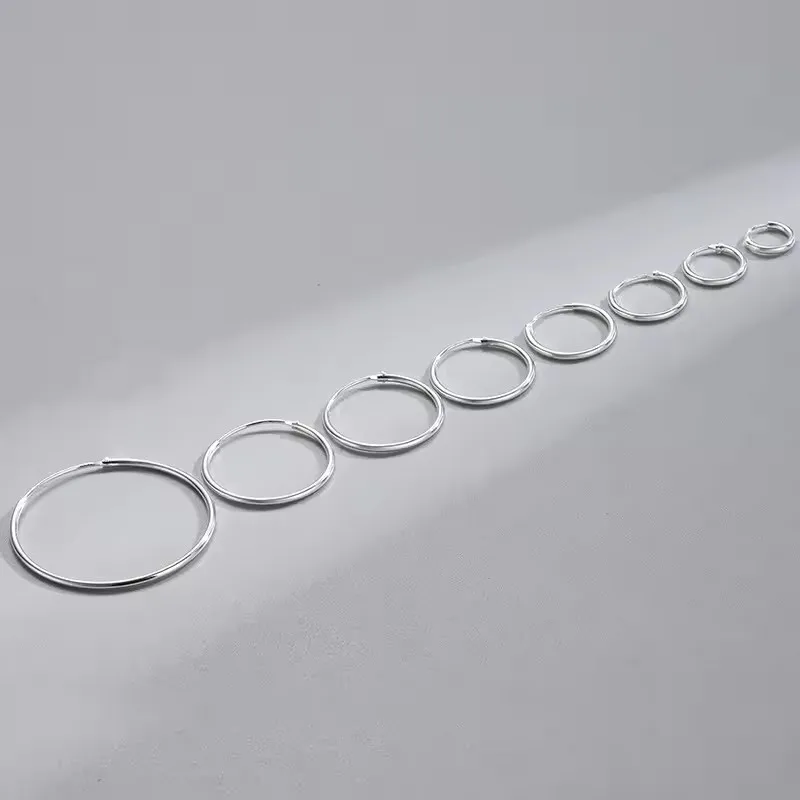 GP hoop earrings 925 sterling silver round fashion jewelry large hoop earrings different sizes for women ear ring wholesale
