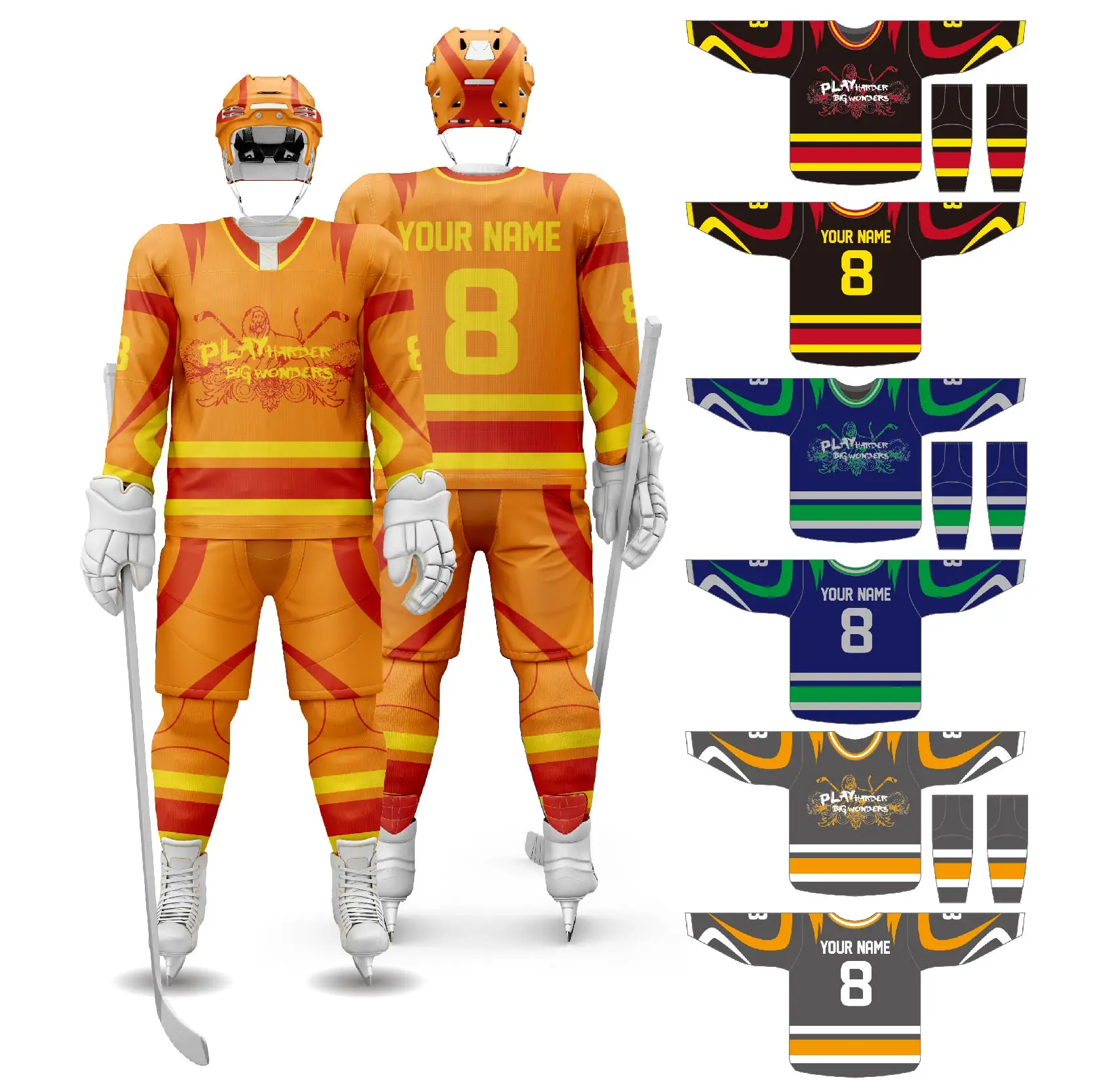 Custom Team Brand Logo New Design Ice Hockey Uniform High Wear Resistant Practice Game Sublimated Hockey Jersey