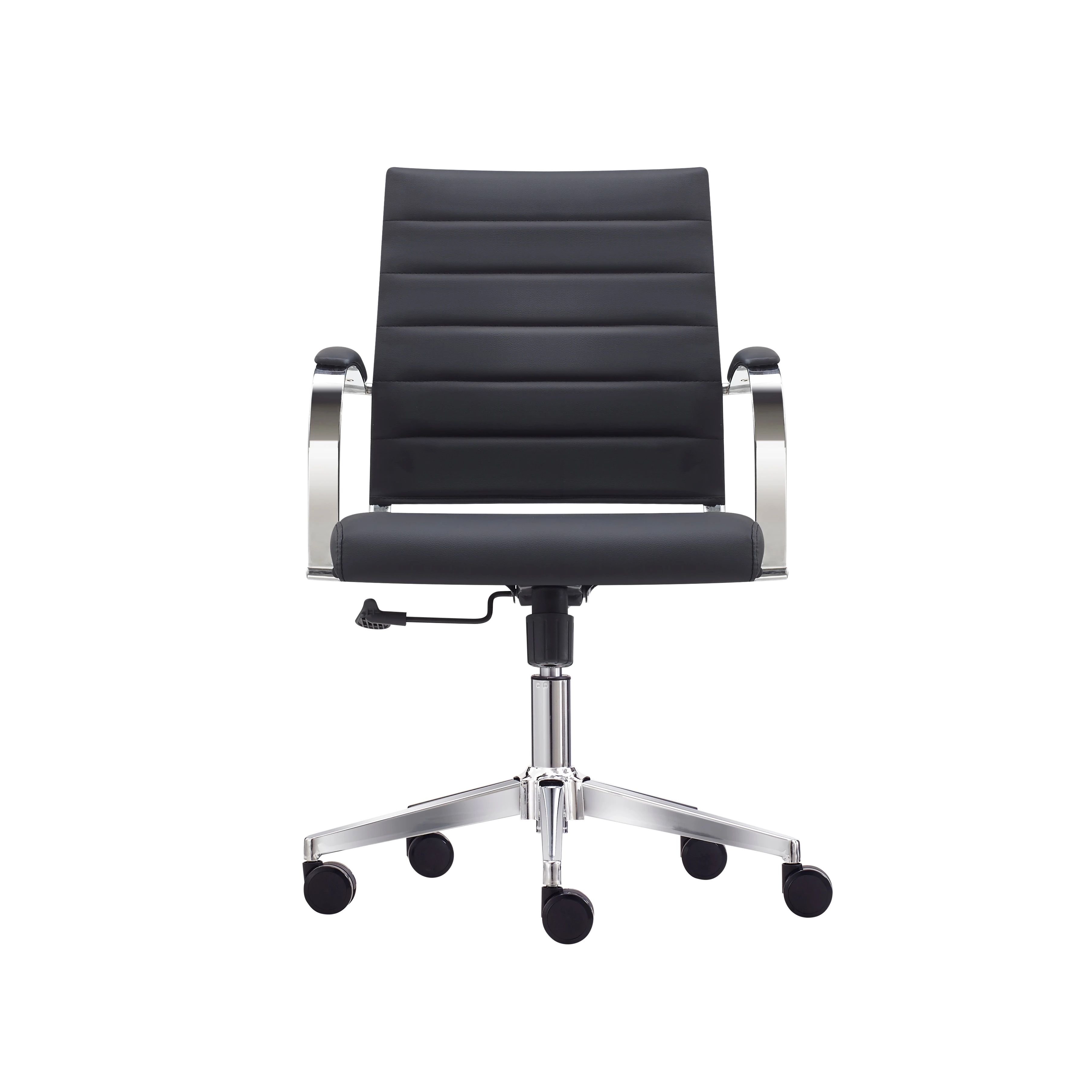 Modern design black color office chair aluminium base staff swivel chair for meeting room