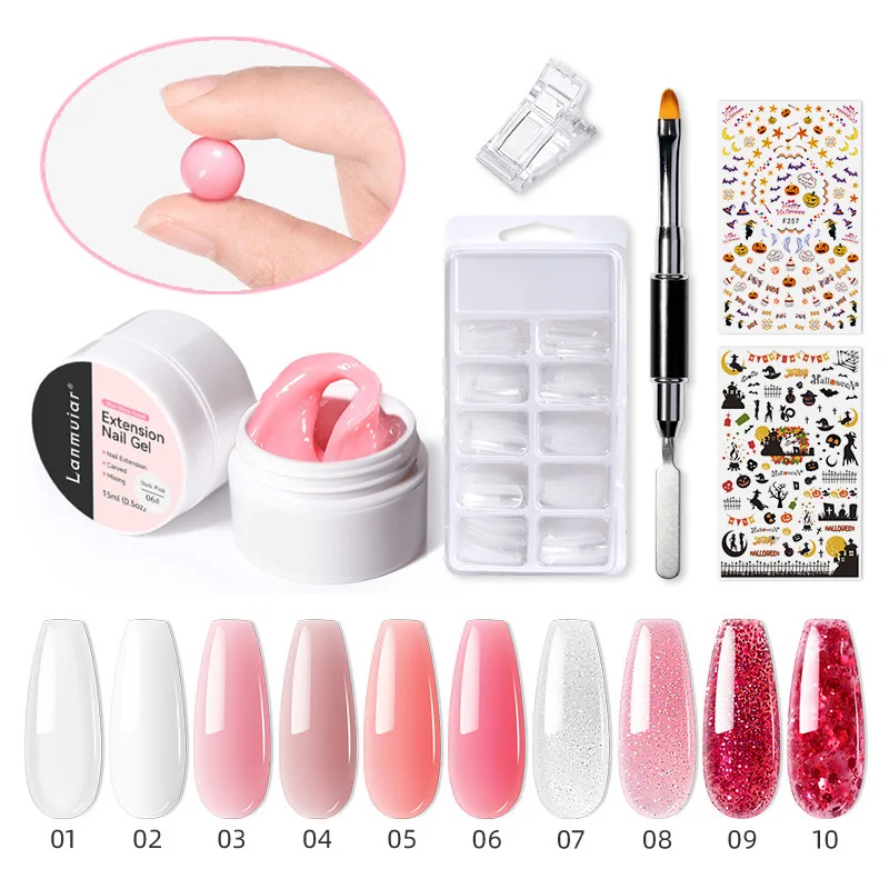 15g set Camouflage Halloween Nail Extension Uv Gel Lacquer Cream Acrylic Gel Private Labeling Gel Builder
