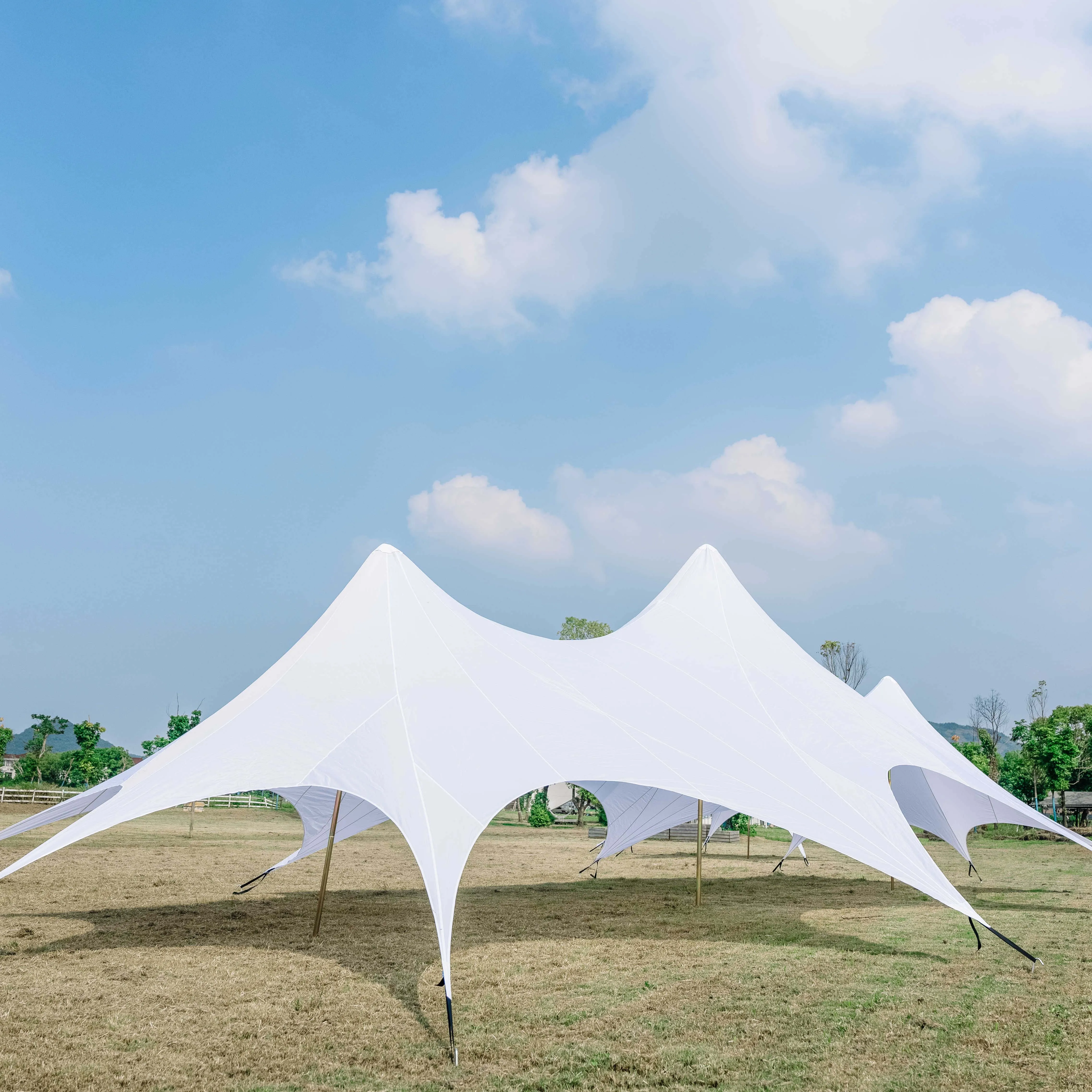 Большая Наружная палатка со звездами, водонепроницаемая эластичная ткань, однократная Тройная палатка со звездами для мероприятия