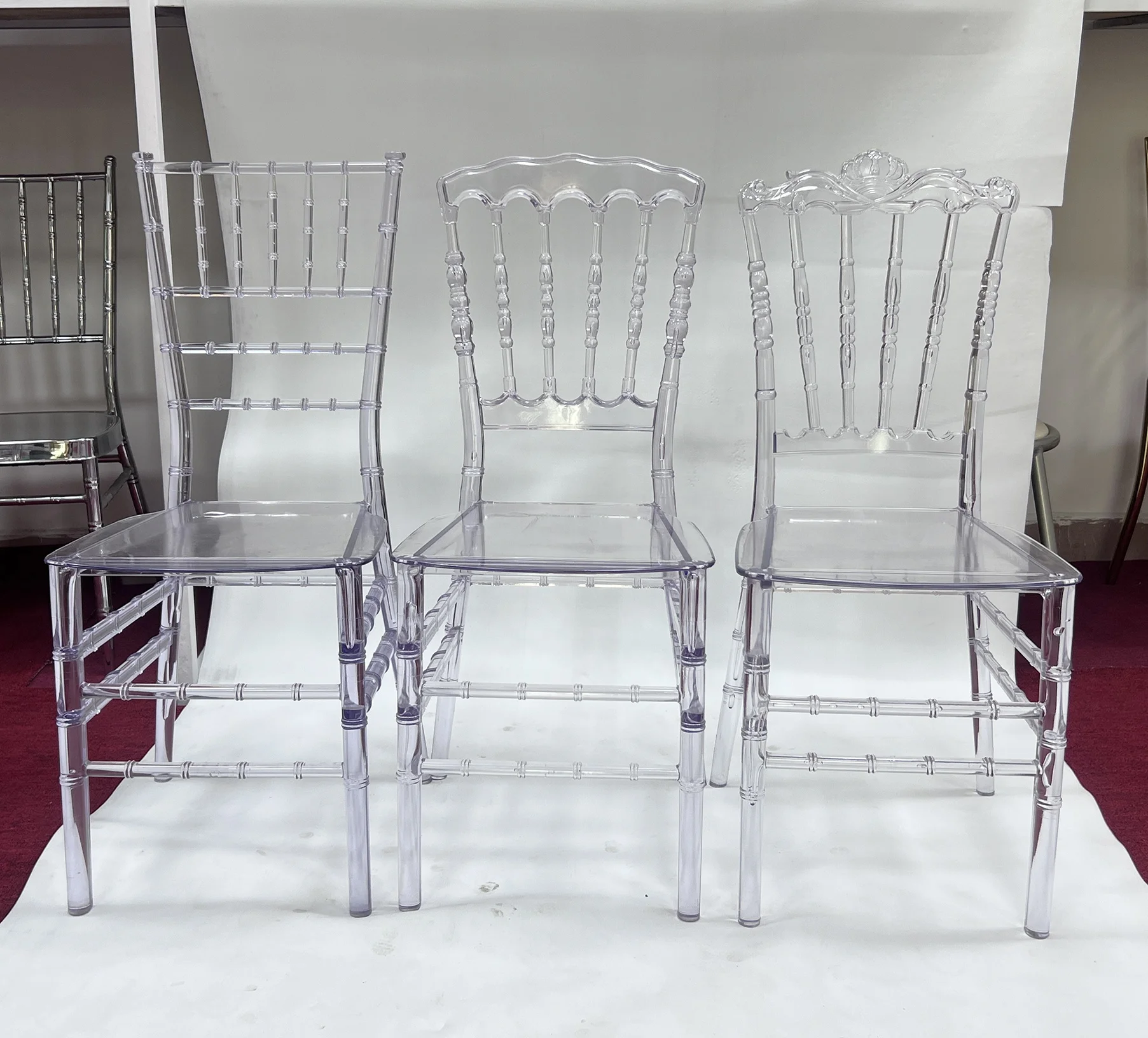 Tiffany Chair Acrylic Chavari Banquet Napoleon Dinner Polycarbonate  Rental Chiavari Chairs For Wedding