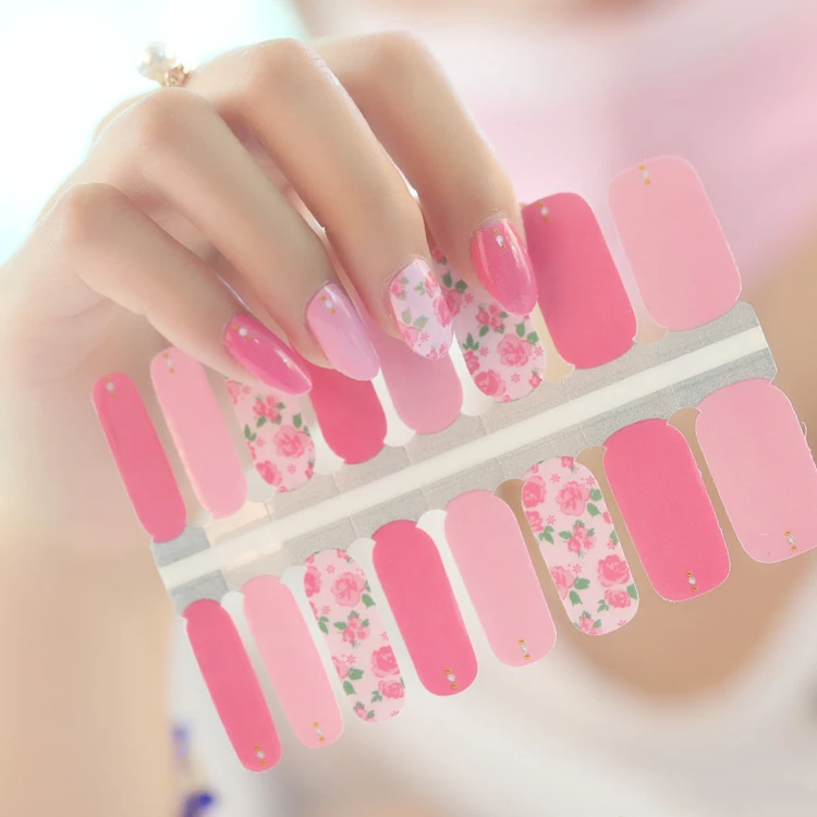 Cheap price Self Adhesive Real Nail Polish Stickers Wholesale Nail Decal Wraps Strips