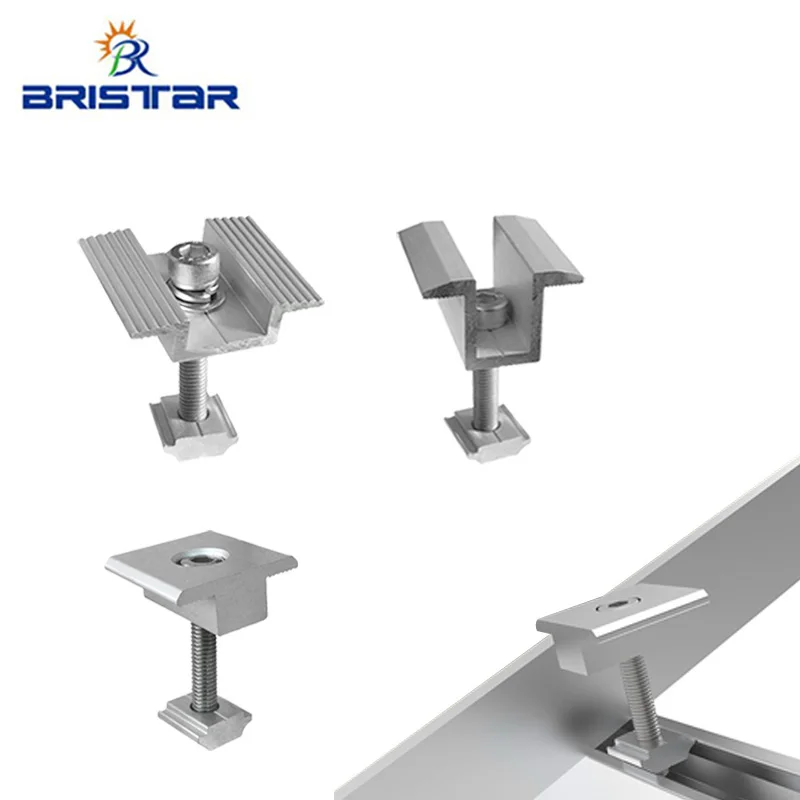 Solar panel mounting rack system mid clamp  end clamp solar pv roof bracket