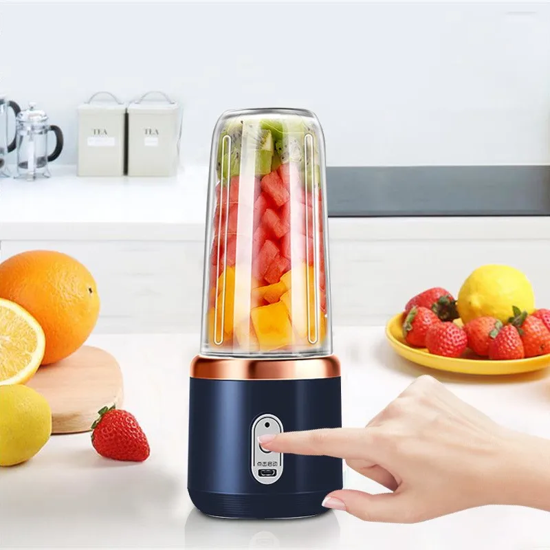 Kitchen Gadget 400ML Cup 40W Electric Fresh Juicer Blender Mini Portable Juice Blender with 6 Blades