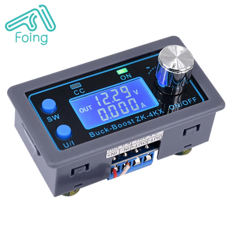 CNC DC DC Buck Boost Converter 0.5-30V 4A Power Module Adjustable Regulated Power Supply for Solar Battery Charging ZK-4KX