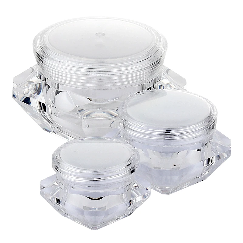 5ml 10ml 15ml plastic cosmetic clear empty diamond shapef face cream jar