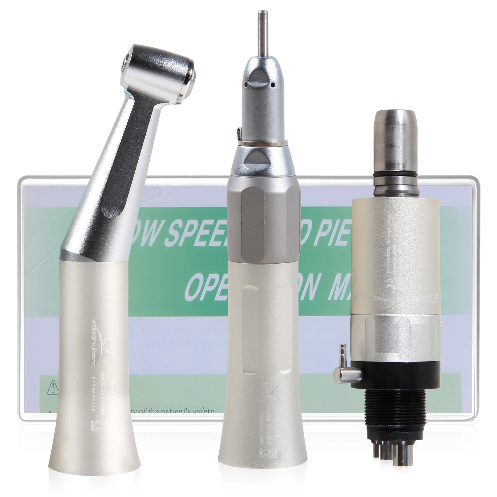 N-S-K Style kit Dental Slow Speed Handpiece Straight Contra Angle Air Motor 4H