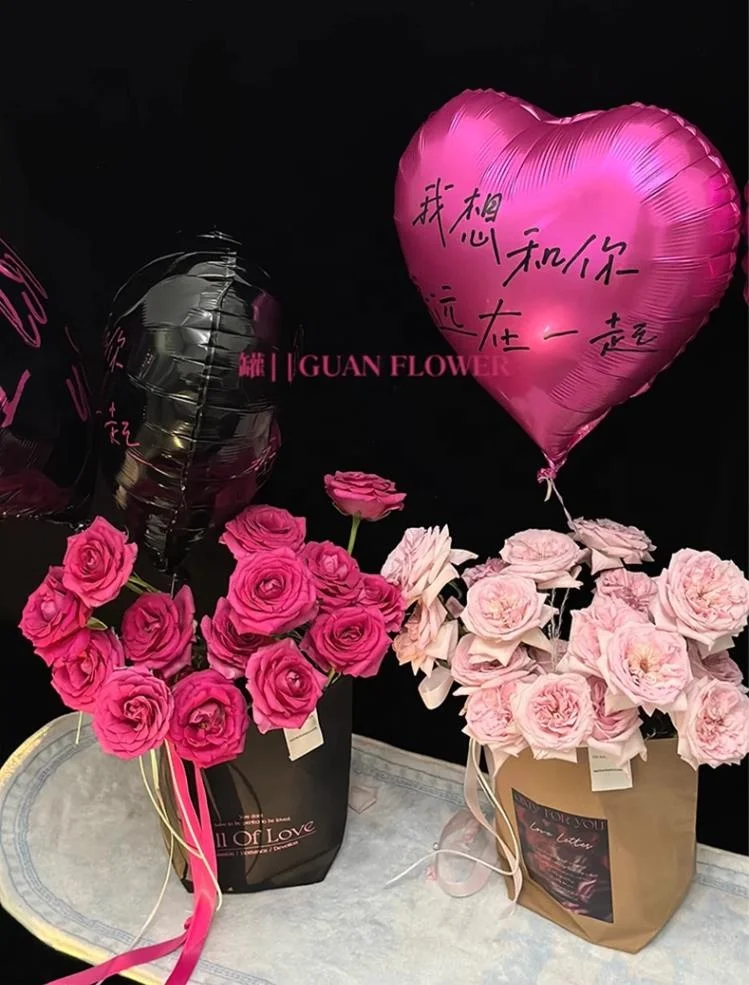 Custom Logo Flower Paper Bags Bouquet Florist Packaging Luxury Flowers Wrapping Paper Waterproof Handbag Gift Bag for Plants