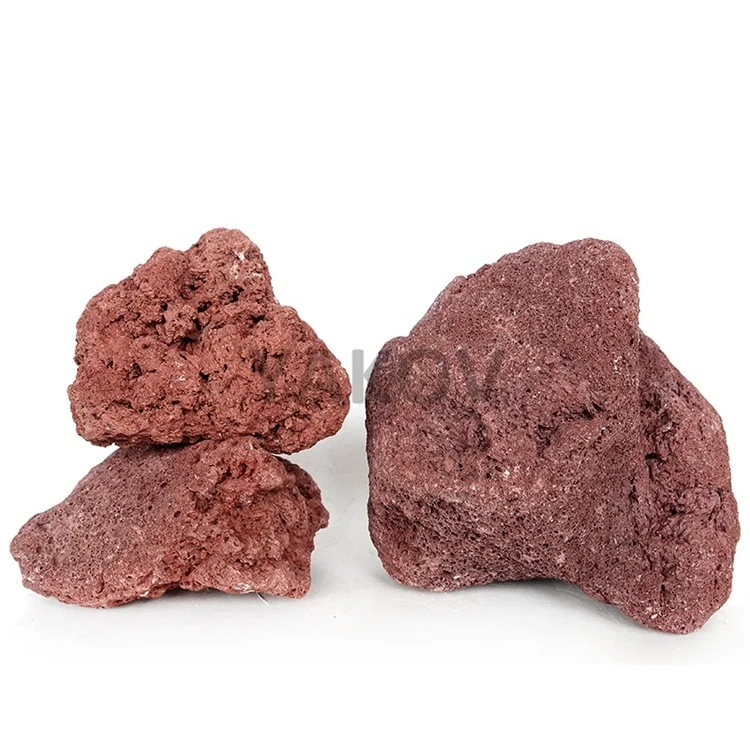 factory price 5-30cm aquarium red lava rocks