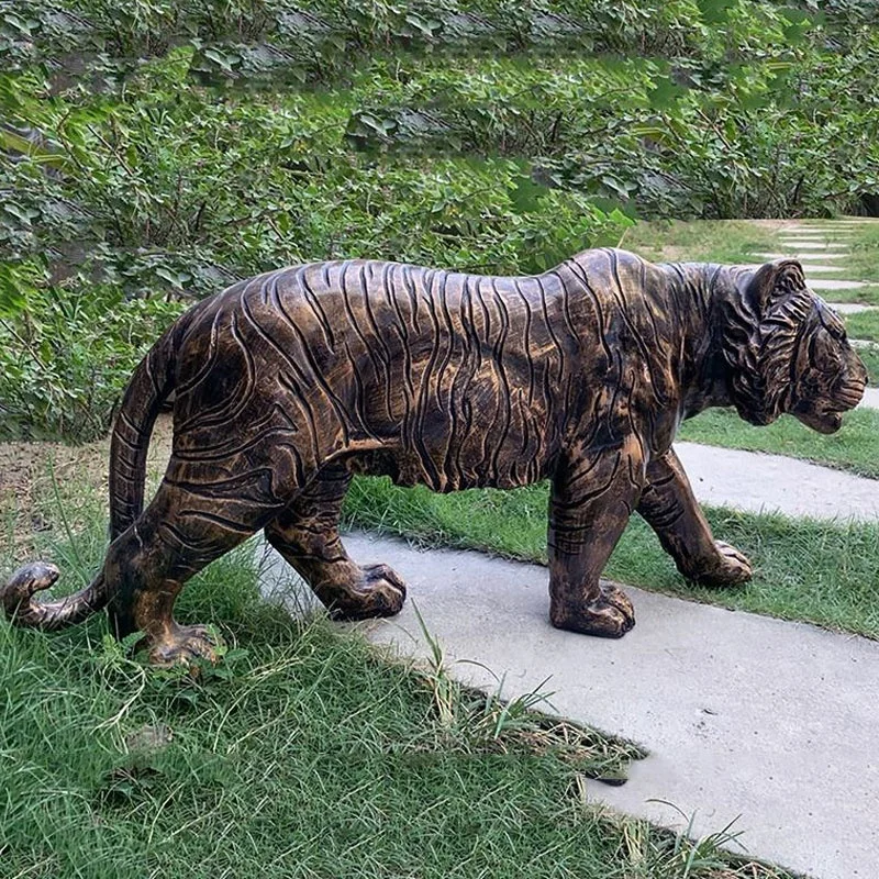 Бронзовая статуя в натуральную величину тигра и леопарда на заказ металлическая школьная Декоративная скульптура тему аниме латунная модель