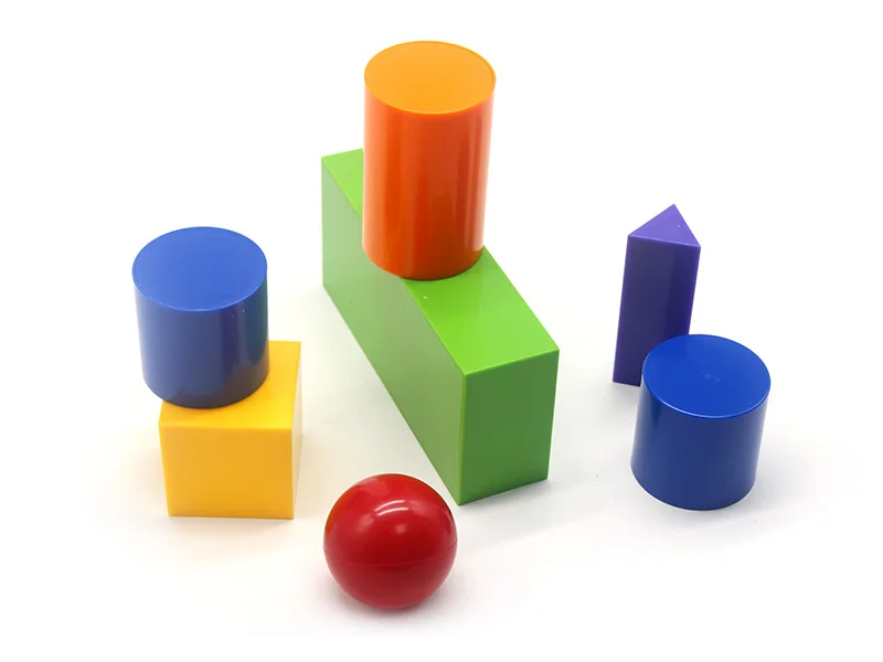 Educational 7pcs Plastic 3D Geometry Shapes Solid Model of Geromtry shapes set