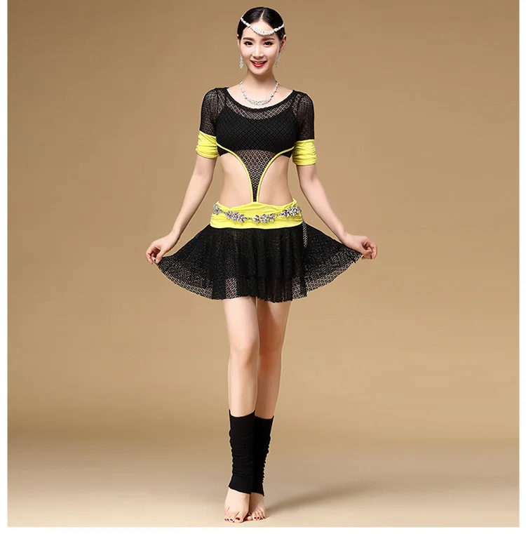 hot selling girl belly dance training costume wear dance set low price