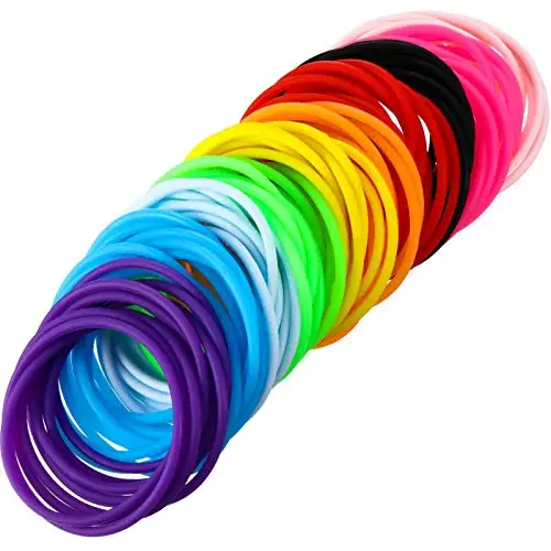 Multi Color Silicone Jelly Bracelets Hair Ties for Girls Women