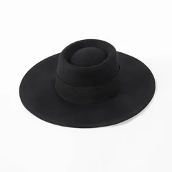 Wholesale High Quality Australian Wool Wide Stiff Brim Felt Pork Pie Hat For Men Women