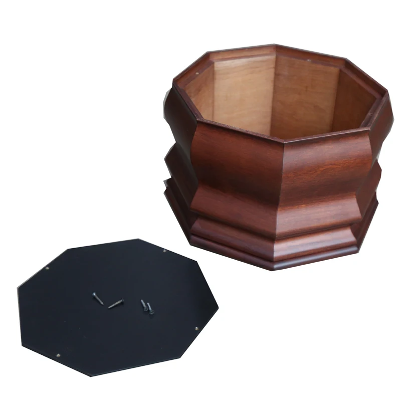 
Factory custom hexagon design cherry solid wood cremation urns 