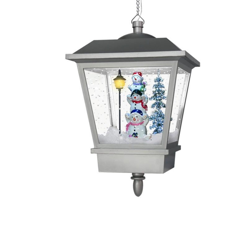 Уличный праздничный подвесной светильник с музыкальной функцией снега, светодиодный Рождественский подвесной светильник с функцией Санта-Клауса