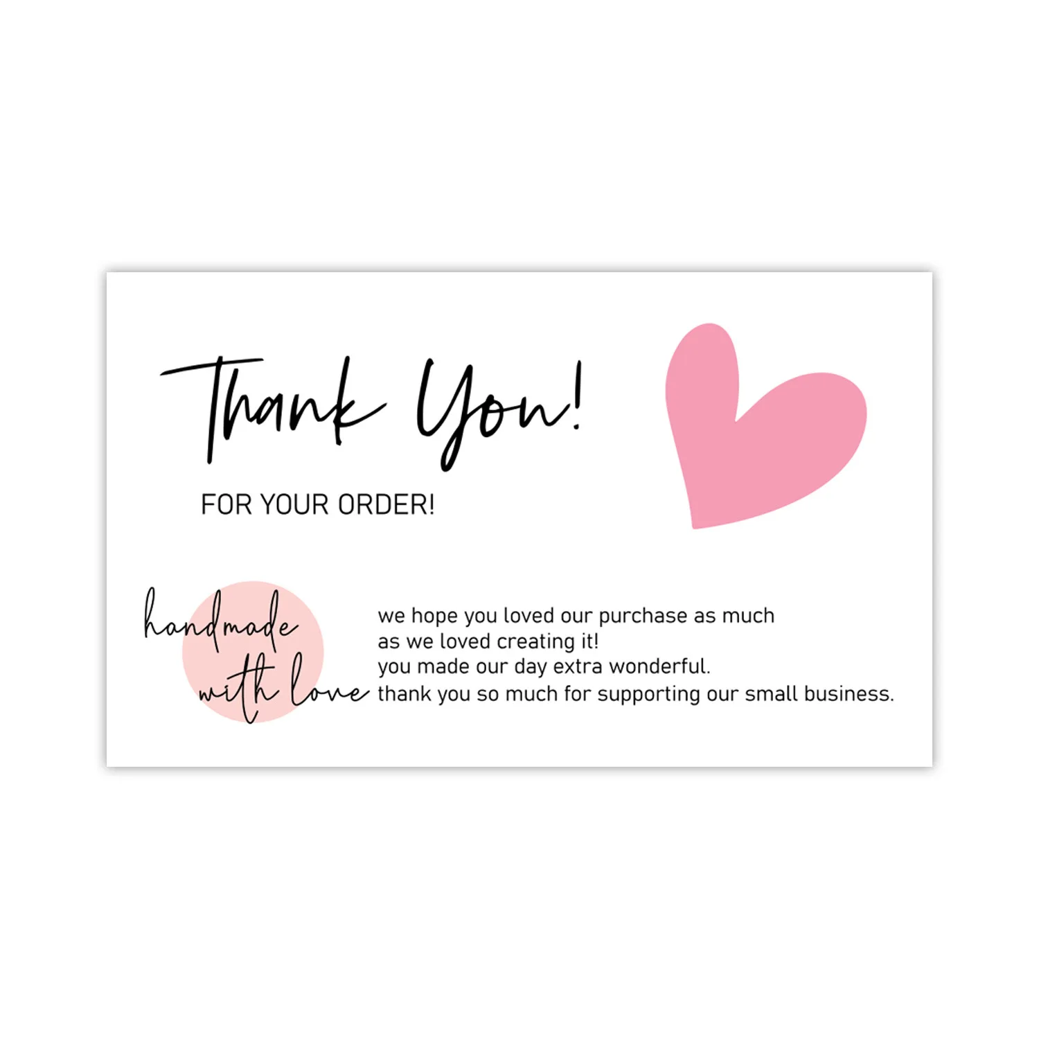 Wholesale 30pcs Pink Thank You Cards Thank You Post Card Package Insert for Purchase Order for Small Business