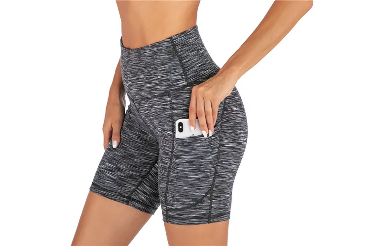 
Hot-Selling High Waist Custom Girls Printed Fitness Gym Running Athletic Shorts With Side Pocket 