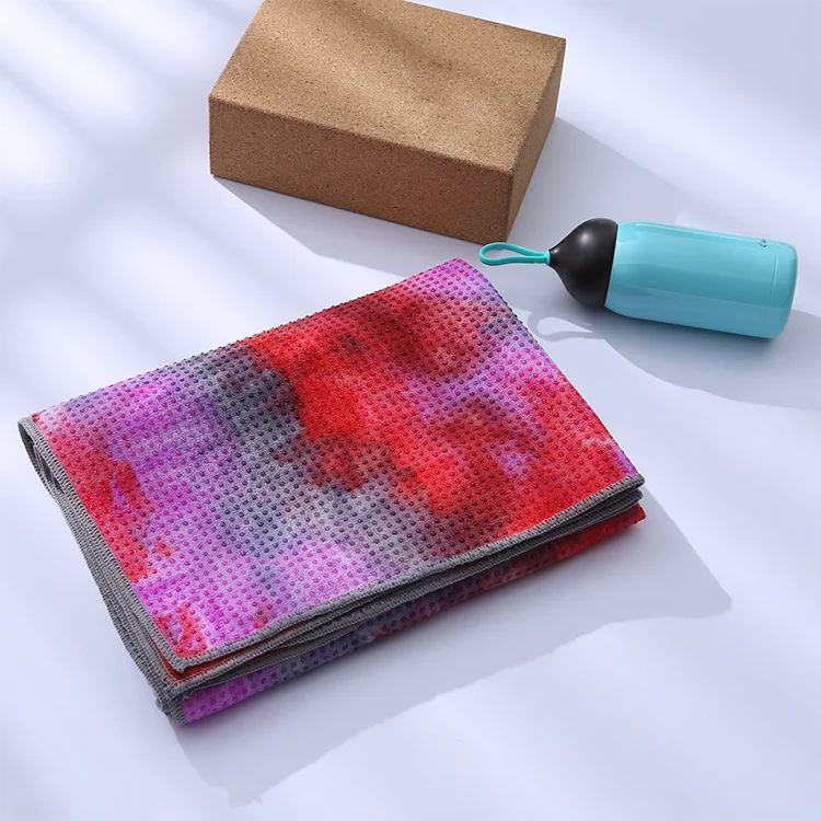 
Custom Logo Anti Not-Slip Tie Dye Organic Microfiber Hot Yoga Towel 