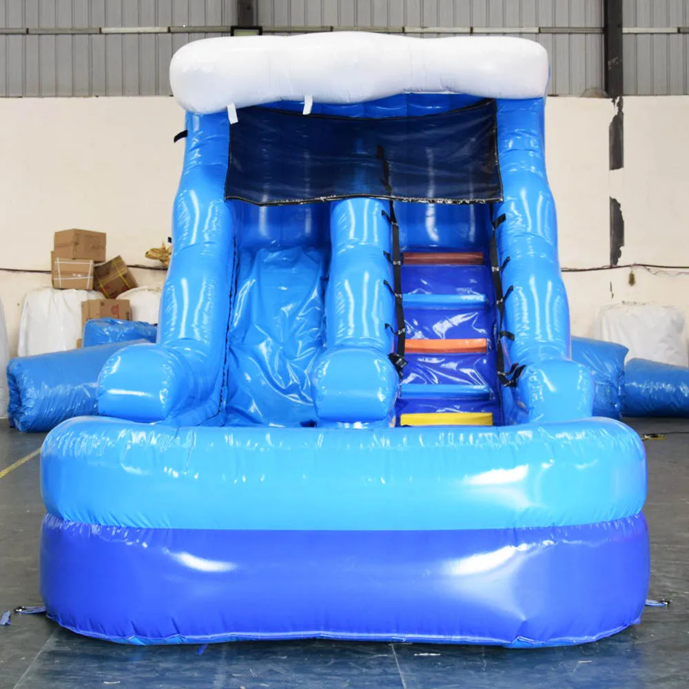 blue wave single slideway inflatable water slide for kids