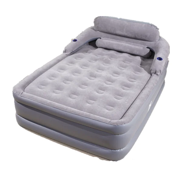Hot Sale OEM air Bed Inflatable Mattress Double High Rise Inflatable Bed with Headboard Airbed with Pillow