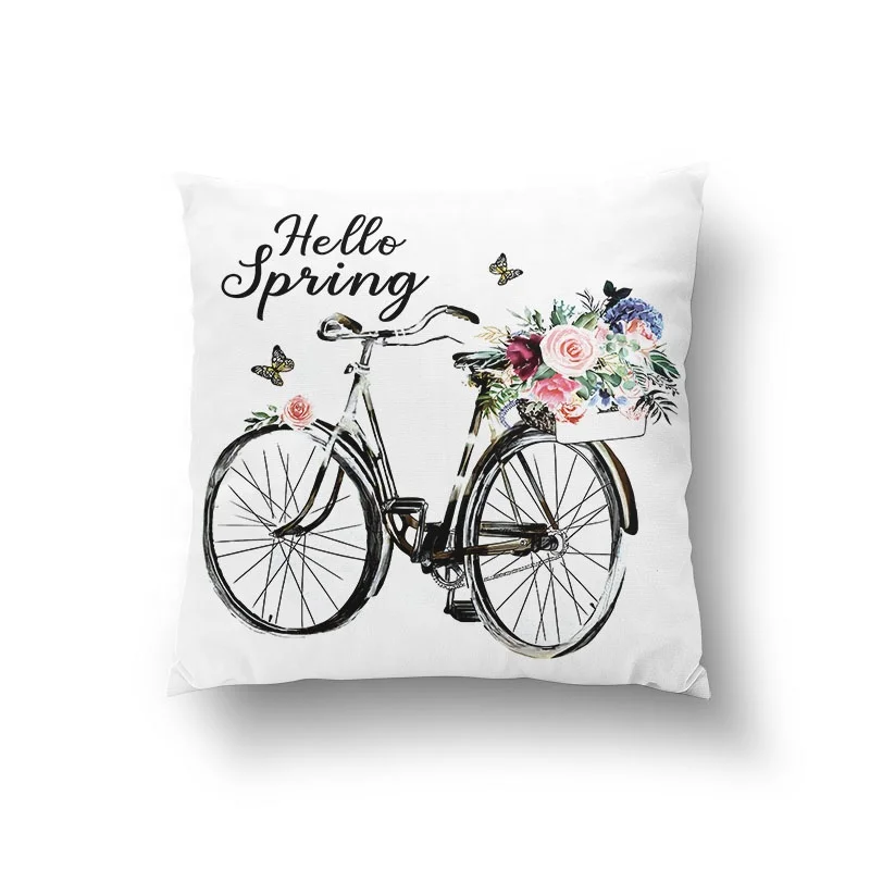 Welcome to the Flower Market Watercolor Flowers Floral Buffalo Plaid Throw Pillow Covers