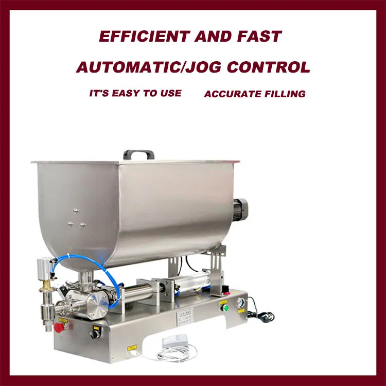 Semi-Automatic Filling Machine Hot Sauce Peanut Butter Soybean Tomato Paste Cream Filling Machine With U Type Mixer