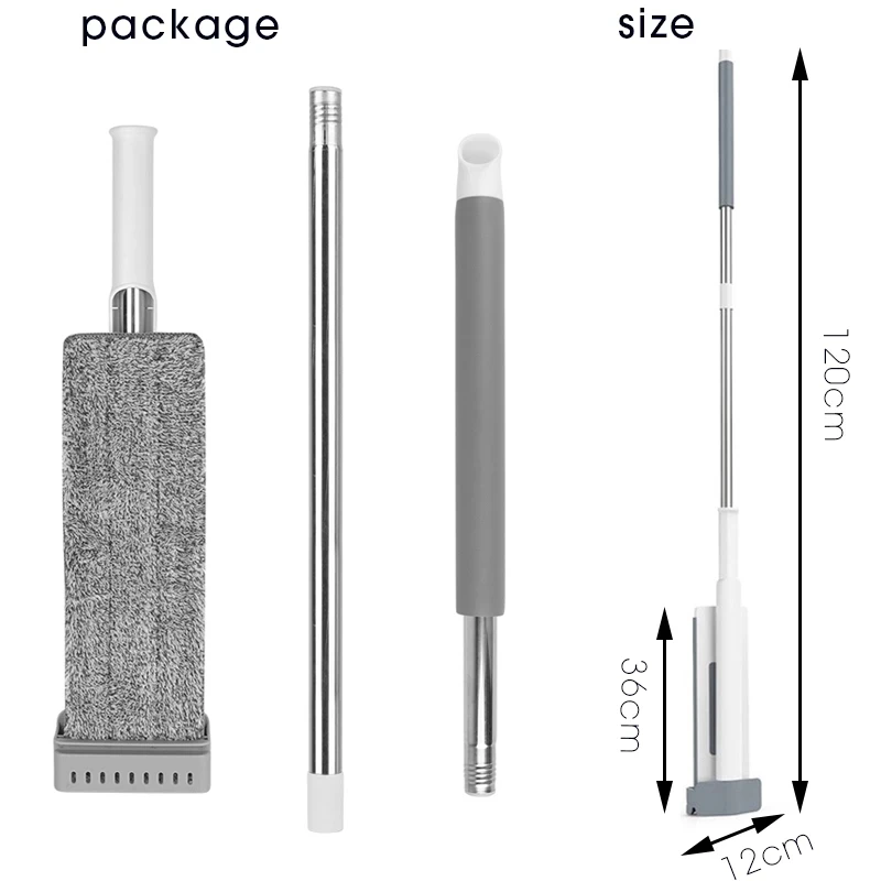 Flat Mop Household Cleaning Tool with Bucket Free Hand Washing Lazy Mop Squeeze Mop Automatic Spin 360 Rotating Wooden Popular