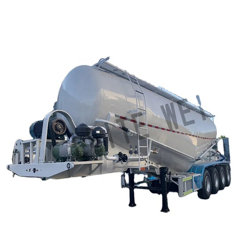 40cbm 45cbm 40 Ton Unloading Powder Material Transport Bulker Silo Carrier Bulk Cement Tank Semi Truck Trailer
