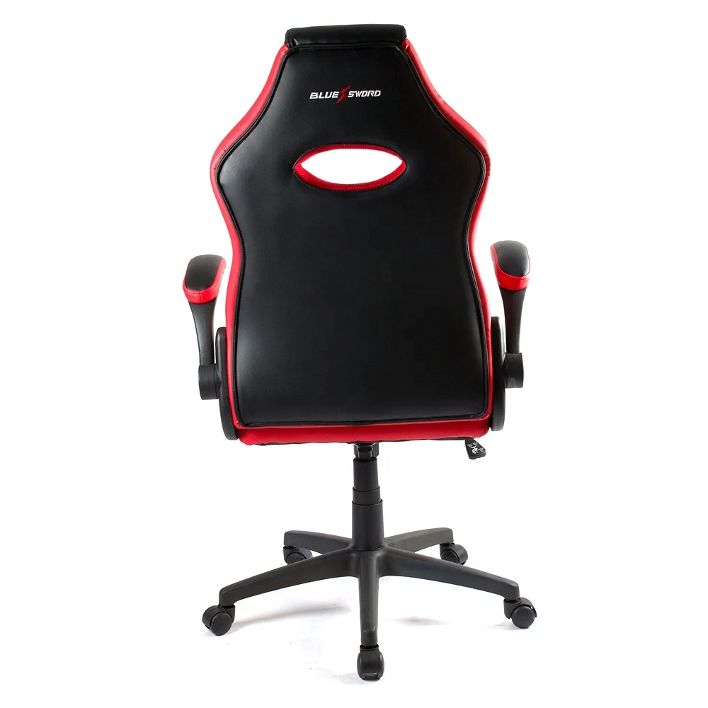 Judor Custom Swivel Computer Chair PP Arms Leather Black And Red PC Gaming Chair For PC