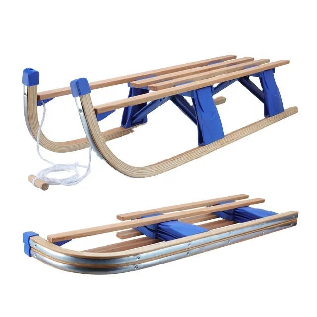110CM Wooden Toboggan Sleigh Sled