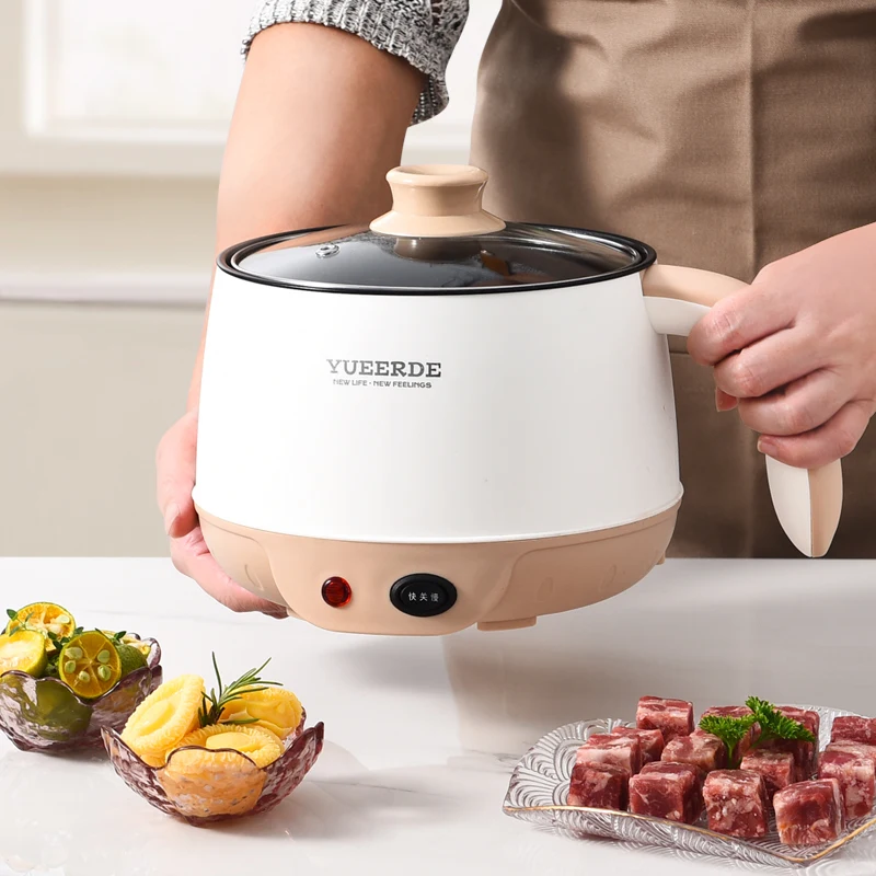 Yuedisi Multi-Function 1.5L Electric Cooking Pot Non-Stick Hot Pot Electric Skillet Cooking For Dormitory