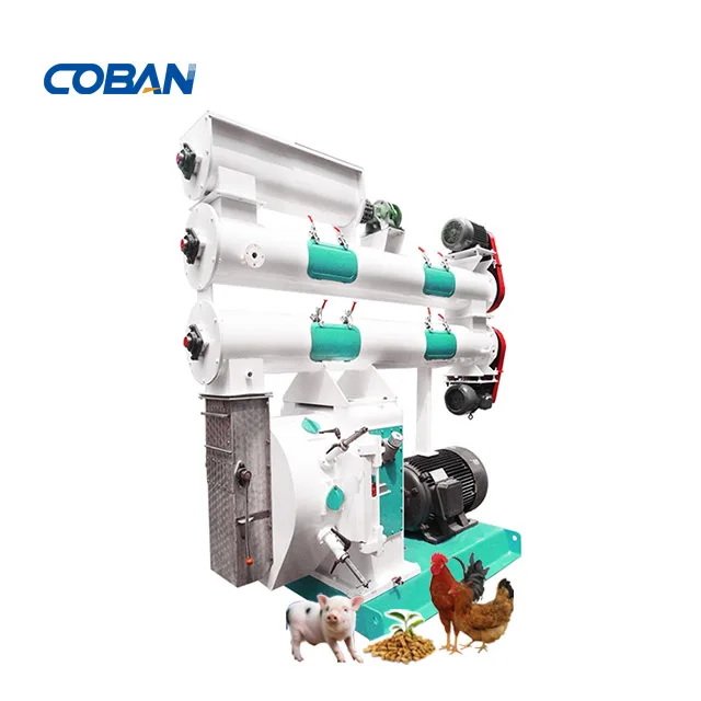 Cob 55kw Feed Processing Making Machine 5-8t/h Turn-Key Project Complete Animal Poultry Feed Pellet Mill for Production Line