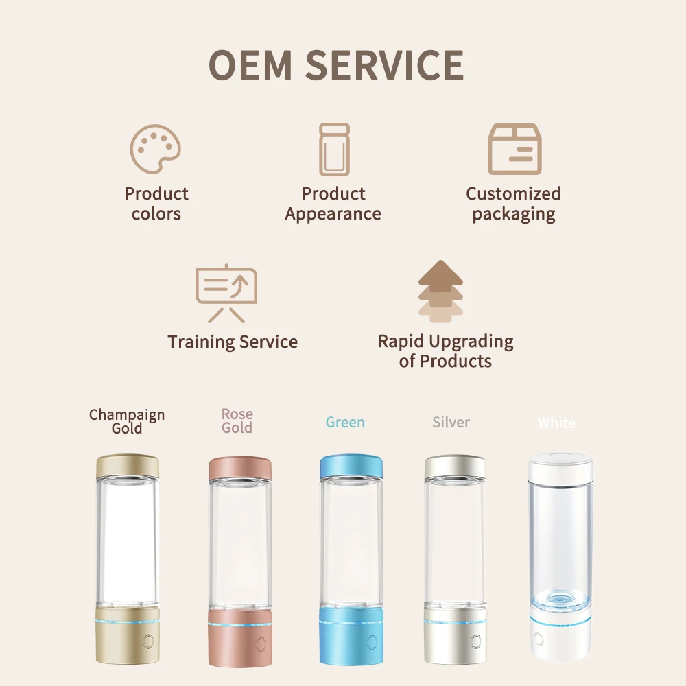 Hydrogen Rich Water Ionizer Bottle Smart Hydrogen Water Cup Machine Portable Hydrogen Water Generator