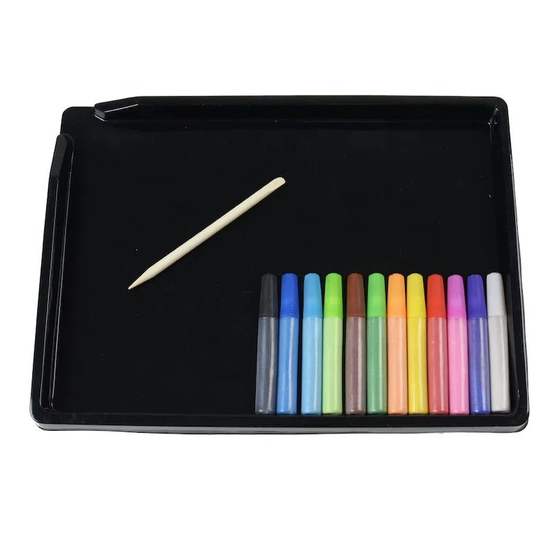 
wholesale beautiful sand art kit for children with 4 sand art cards and 12 bottle sand 