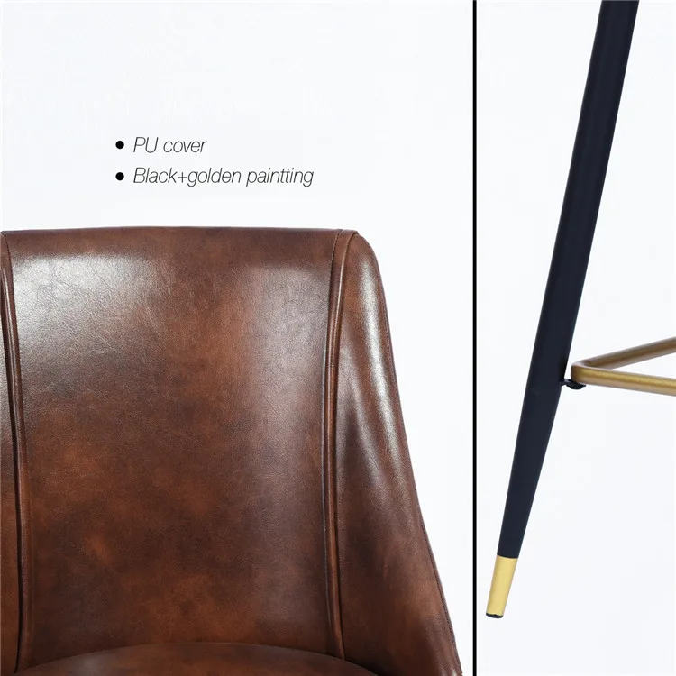 OEM high quality luxury comfortable high bar chair pu bar stools modern stool bar chairs dining chairs for dining