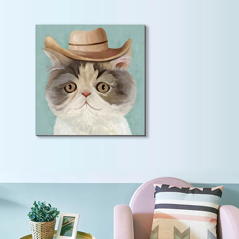 Современный реалистичный серый кролик 50% Ручная Роспись Кролик Холст Картина маслом для настенного искусства