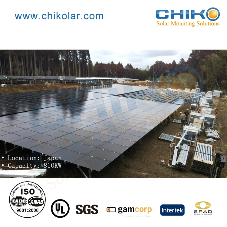 Galvanized steel ground solar mounting system bracket / racking / stand