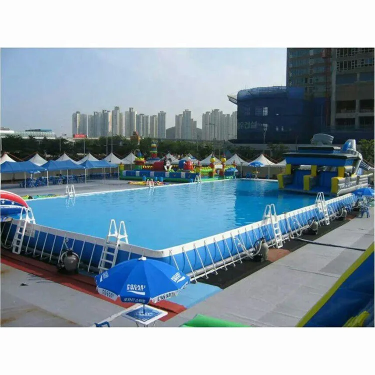 Commercial  PVC rectangular ultra frame swimming pool above ground pool