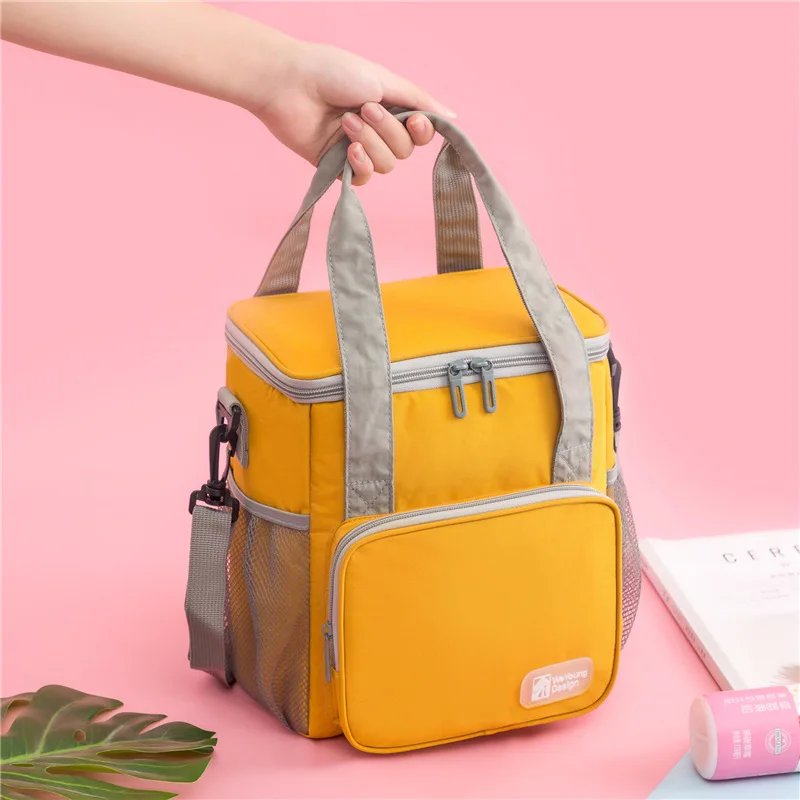 Thickened round lunch box bento bag high square insulation bag portable ice bag outdoor