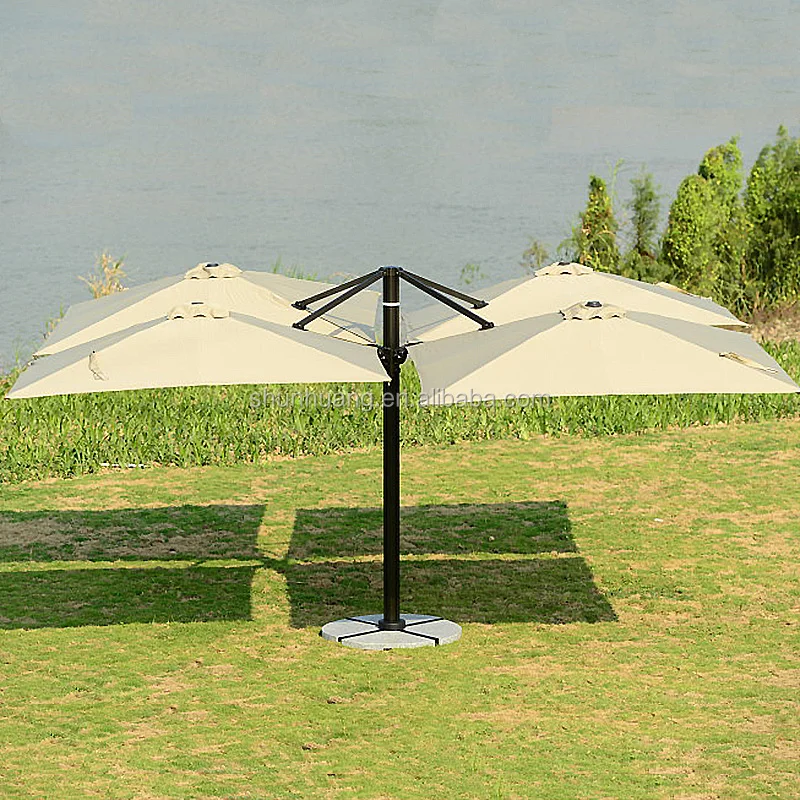 Outdoor hotel furniture garden use parasol with 4 side square shape