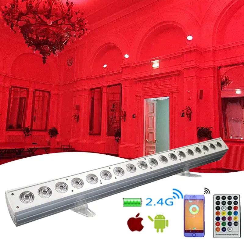 Grace 18*18w 6in1 Wireless Battery Wall Wash RgbwaUv LED Wall Washer