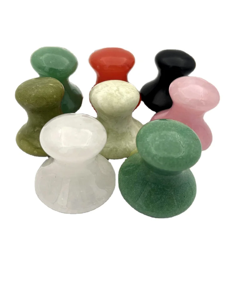 Natural Rose Quartz Jade Mushroom Facial Massage Stone Gouache Scraper Face Massager Gua Sha Board Skin Care Face Lifting Tool