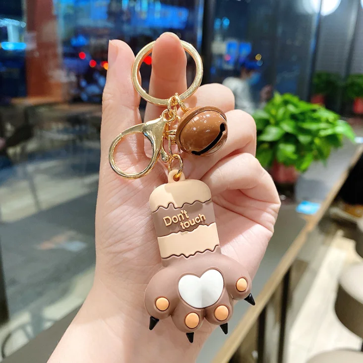 Стильная футболка с изображением персонажей видеоигр кошачий коготь формы силиконовая цепь для ключей (я тебя люблю), креативная цепь для ключей