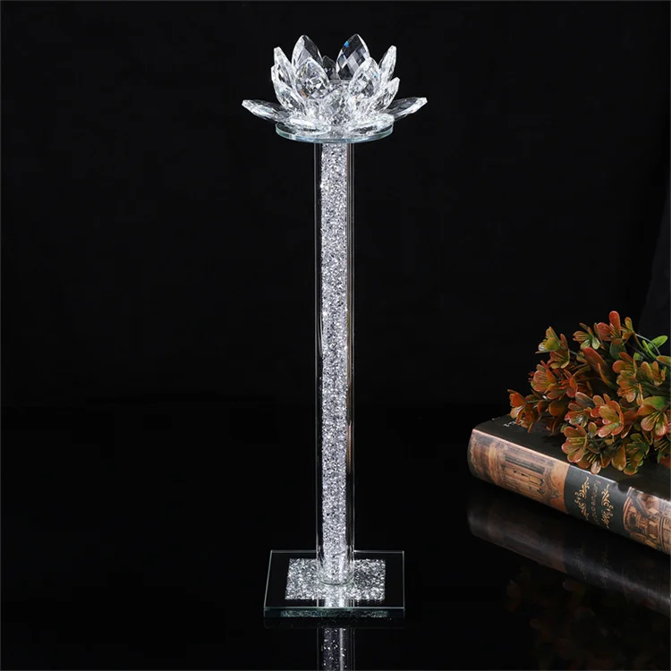 Lotus candle holder crystal glass small candle holder romantic candlelight dinner props western restaurant candle holder