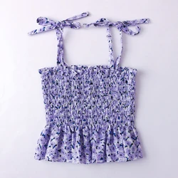 Lovely Refreshing Children Tank Top Floral Printed Baby Girl Clothing Toddler Suspenders Top Girls Shirts