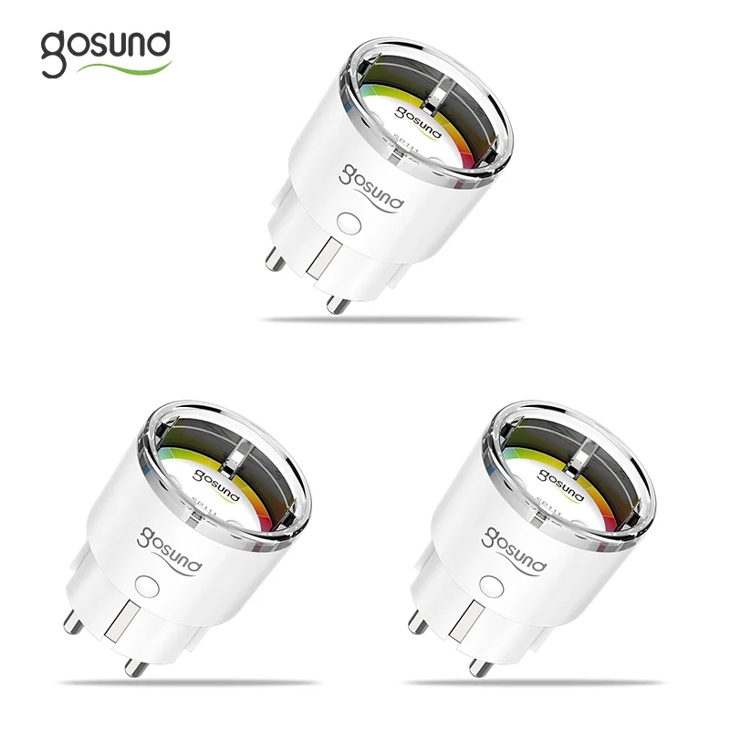
Gosund 2021 Hot sales eu tuya 15a 230v wireless perenium power wifi aircon mini timer smart power double plug socket 