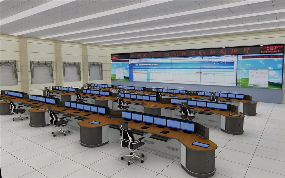 Ergonomically designed emergency call service console high-end smart city command center dispatch center office desk console